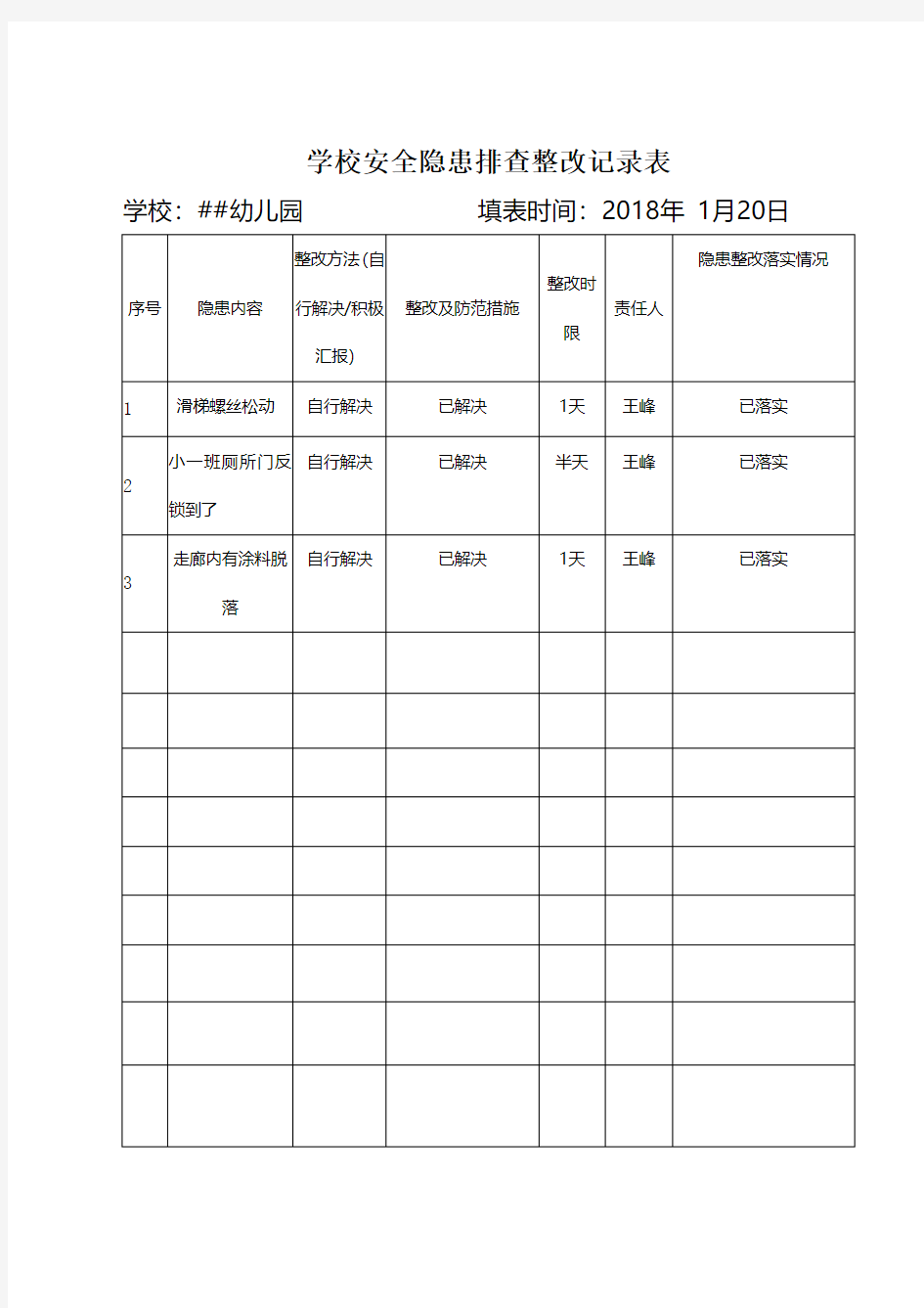 幼儿园安全管理资料汇编