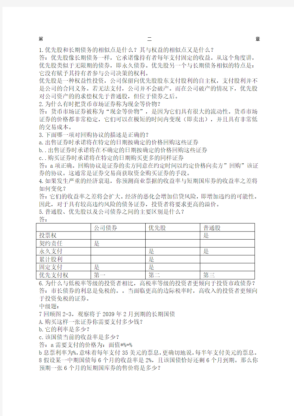 U资产类别与金融工具