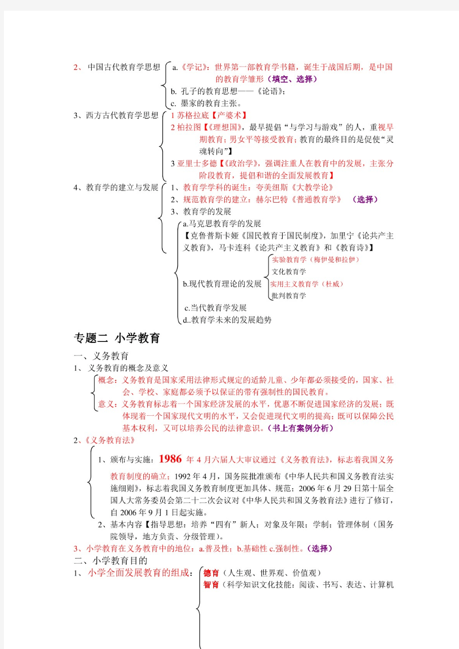 最新教师招聘考试笔记整理+教师招聘考试题库大全附全部答案