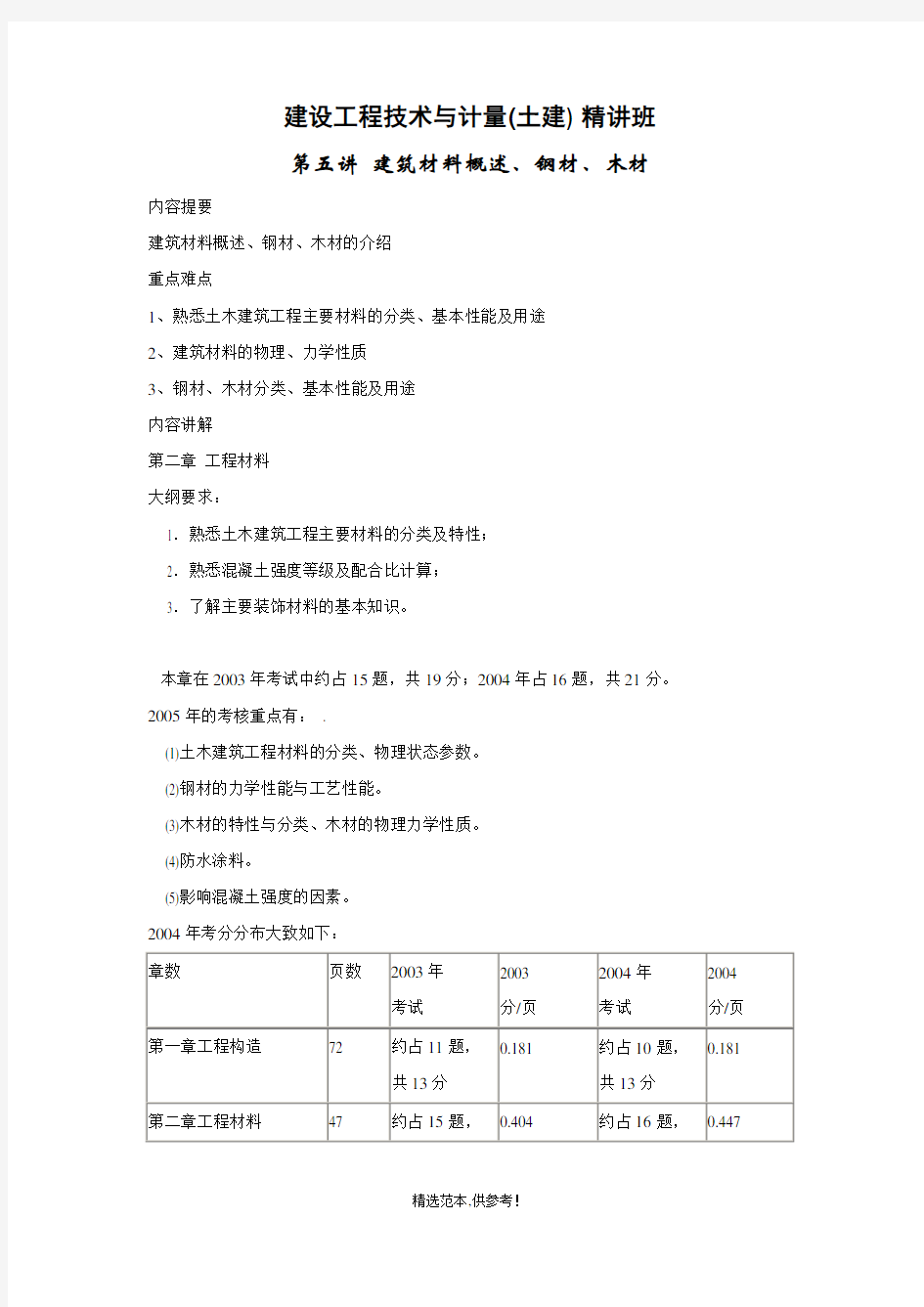 建设工程技术与计量(土建)-完整版本