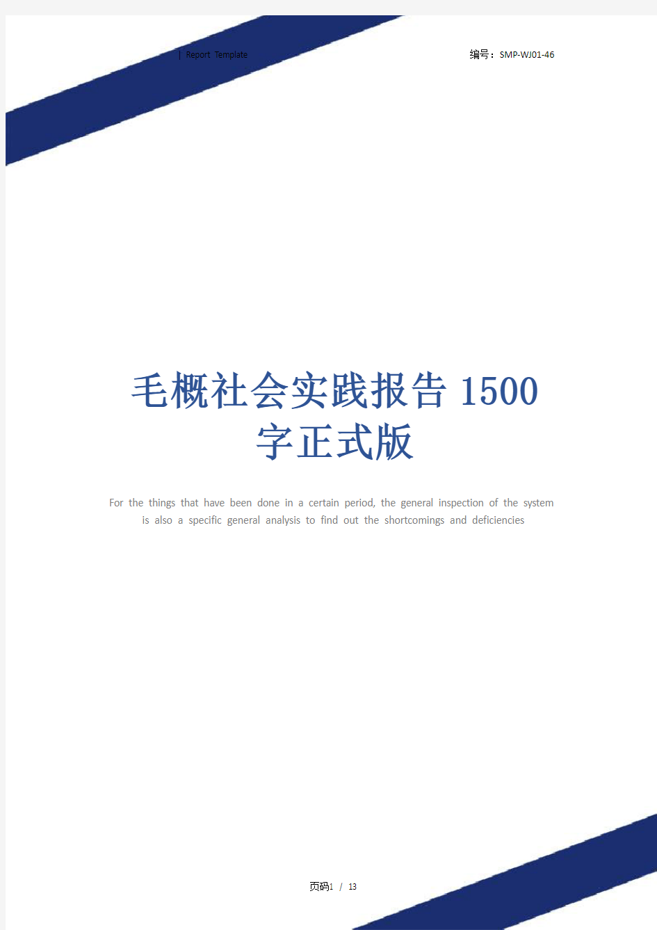 毛概社会实践报告1500字正式版