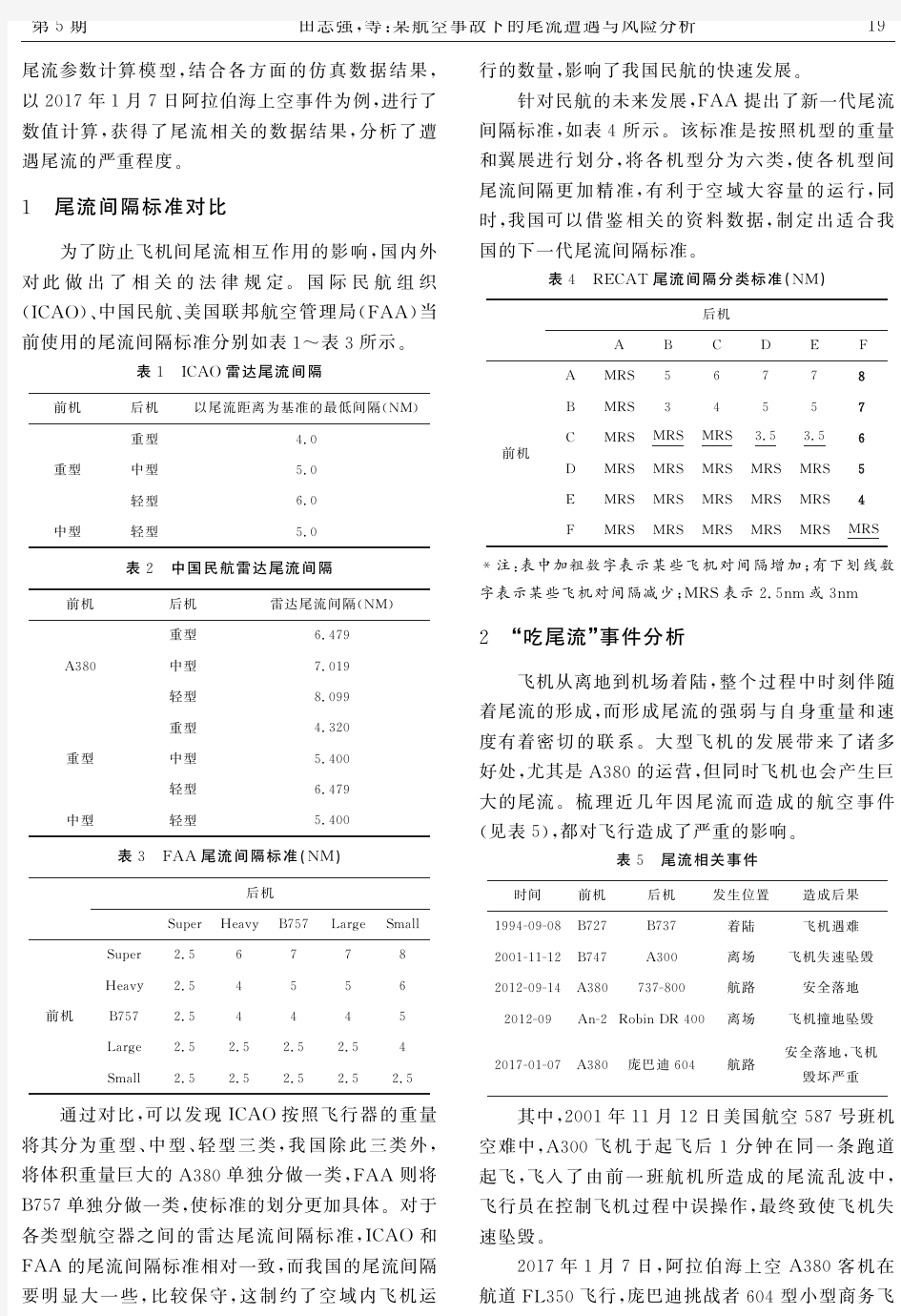 某航空事故下的尾流遭遇与风险分析