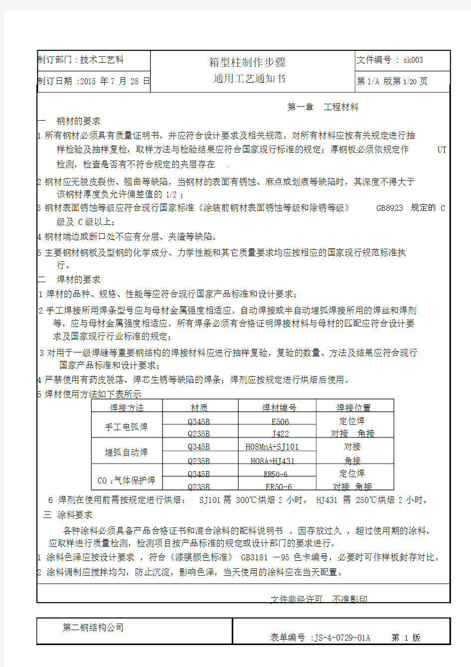 钢结构箱型柱加工工艺.docx