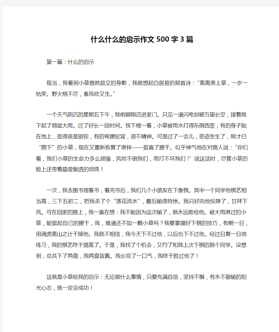 什么什么的启示作文500字3篇_作文