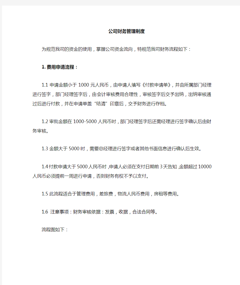 小企业财务付款报销审批流程