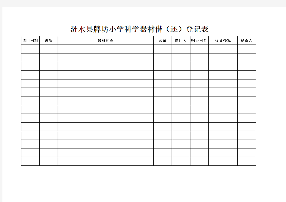 实验器材借(还)登记表