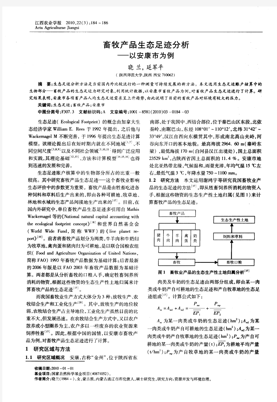 畜牧产品生态足迹分析——以安康市为例