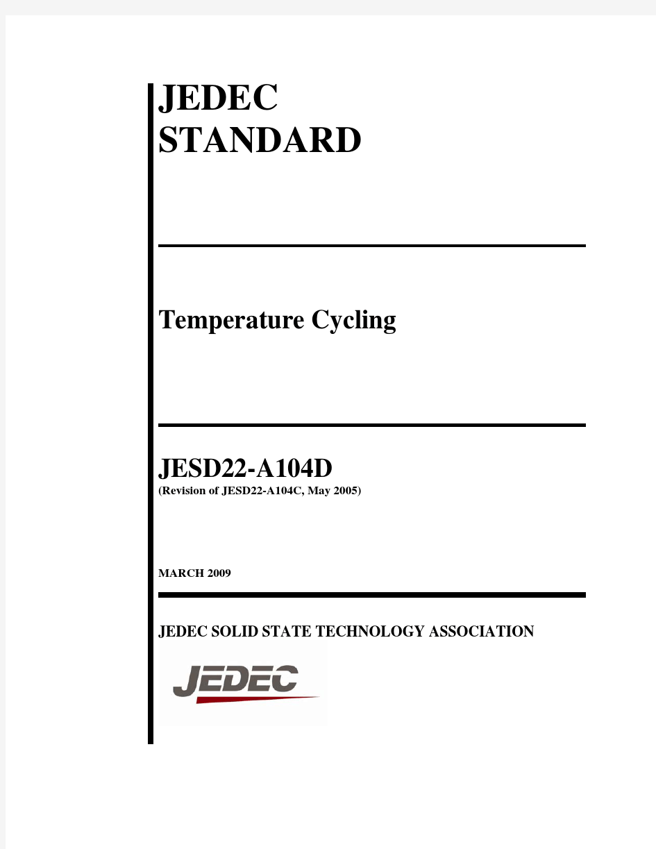 JESD22-A104D temperatuer cycling