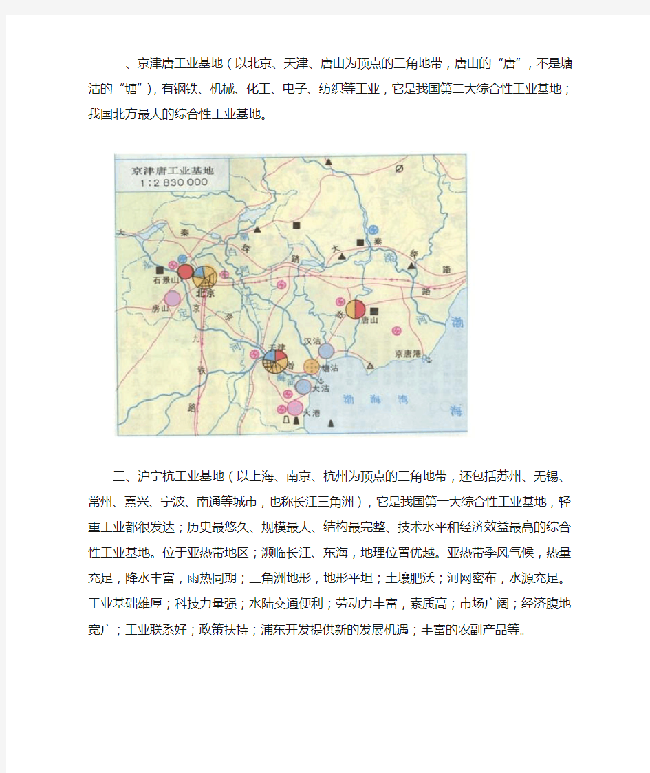 中国四大工业基地分布图