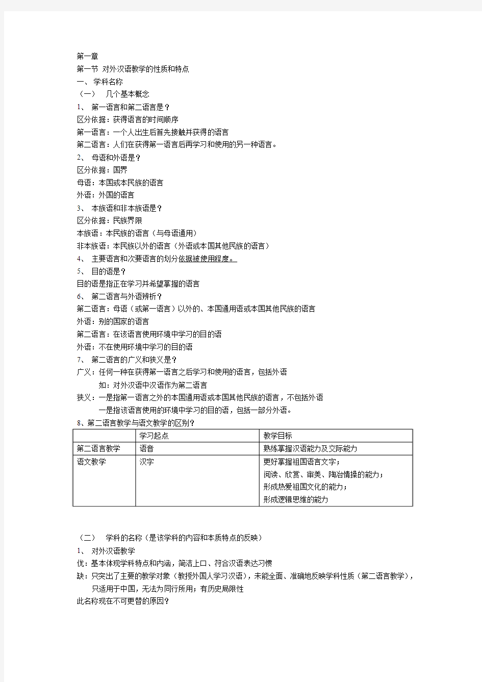 对外汉语教学概论1——2章整理