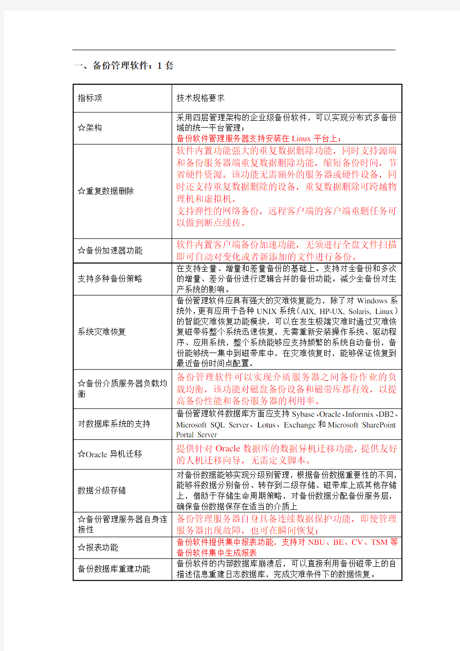 NBU及5230 及带库 相关技术要求