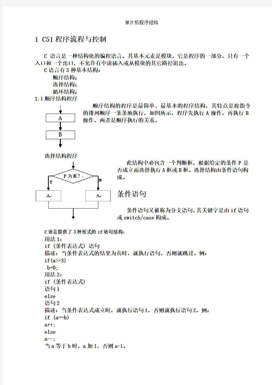 单片机程序结构