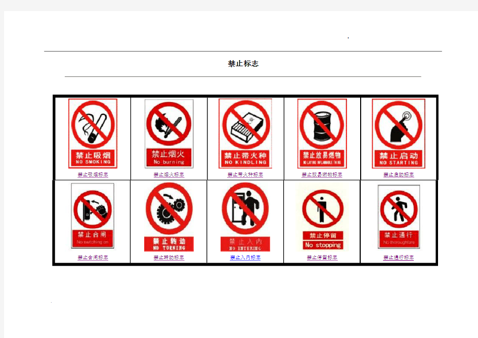 1.常用安全标志-禁止标志-禁止的标志