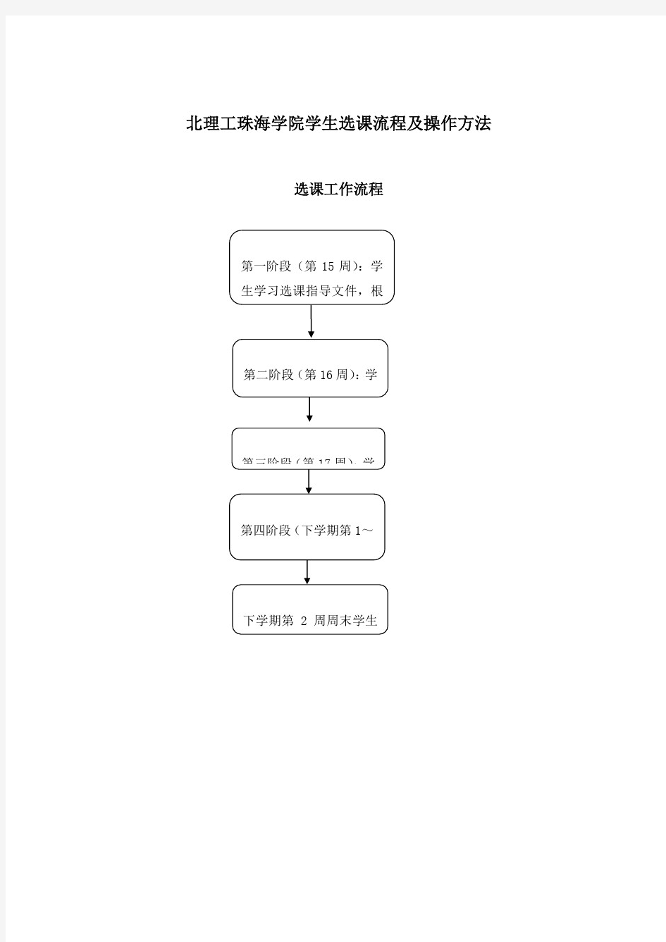 北理工珠海学院学生选课流程及操作方法