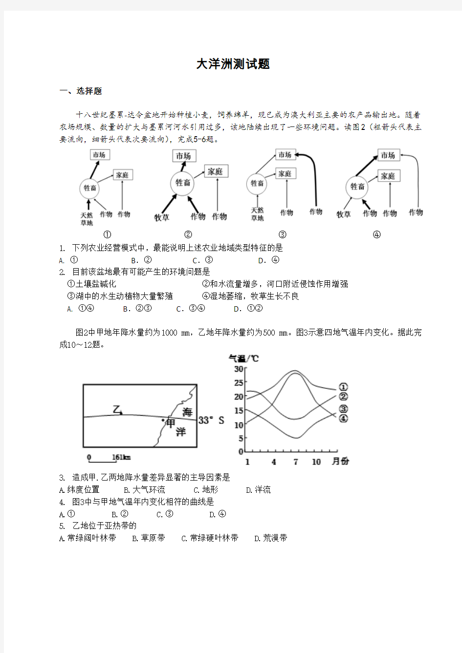 2001-2017历年高考真题高清汇编之大洋洲