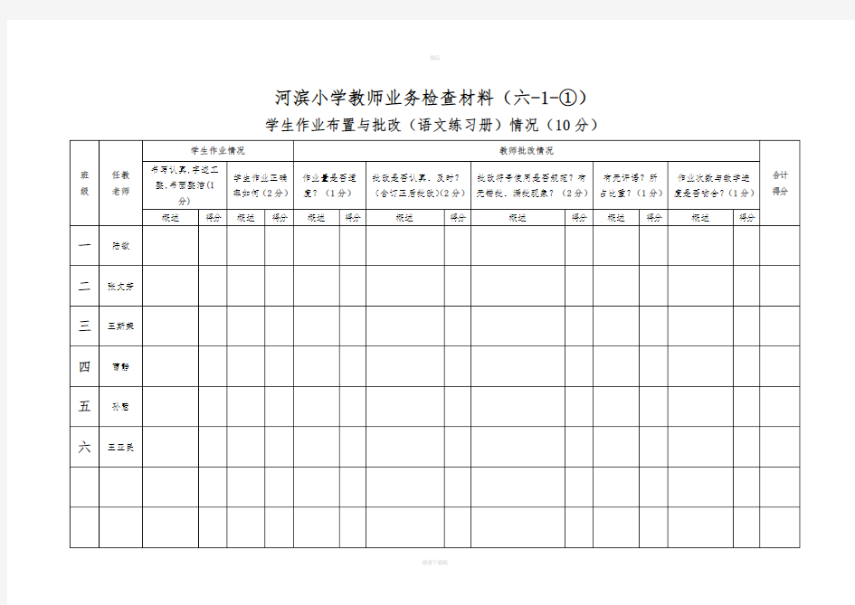 学生作业布置与批改情况