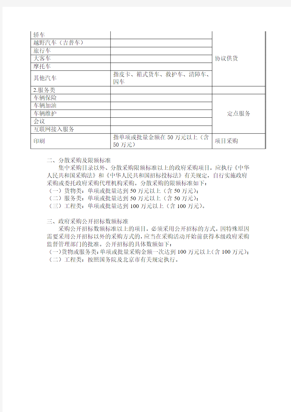 北京市财政局关于印发北京市2011年政府采购目录及标准的通知