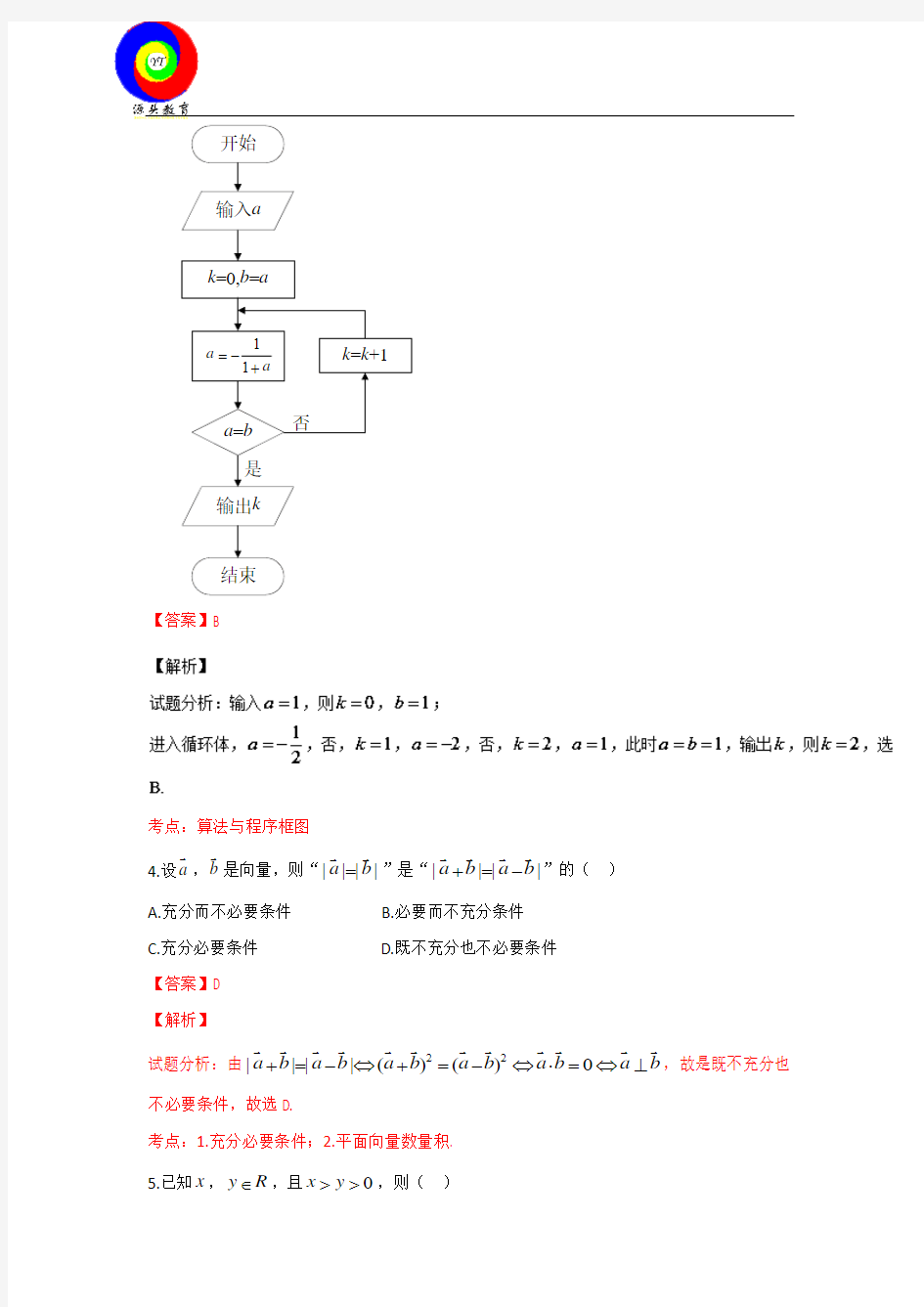 2016年高考理科数学(北京卷) Word版含解析