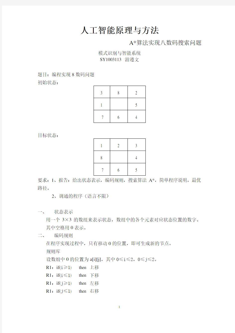 人工智能A算法九宫格报告