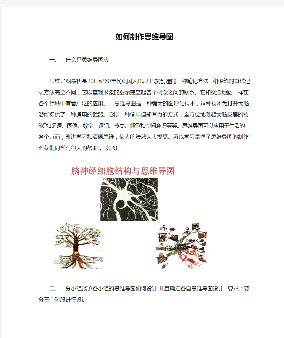 如何制作思维导图的教学设计