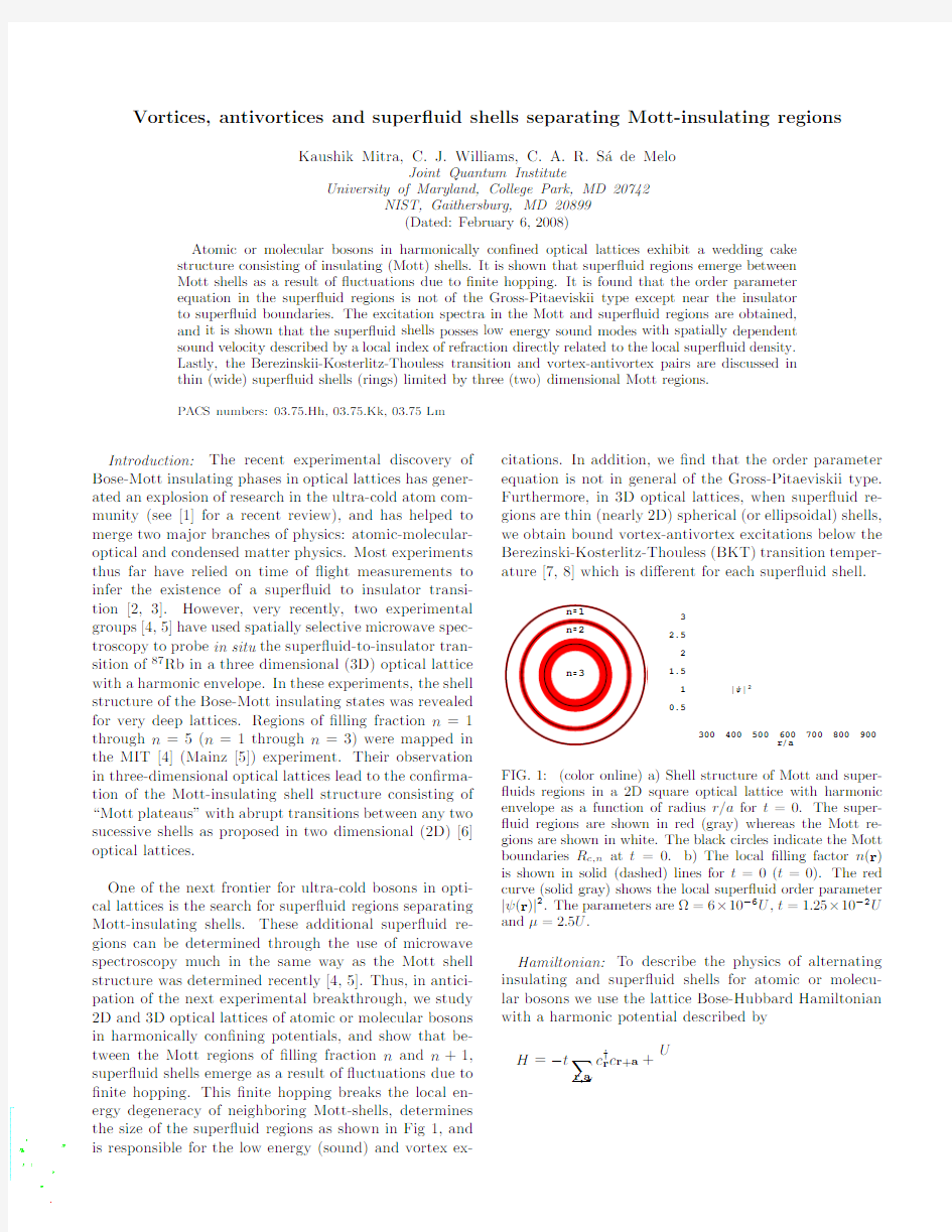 Vortices, antivortices and superfluid shells separating Mott-insulating regions