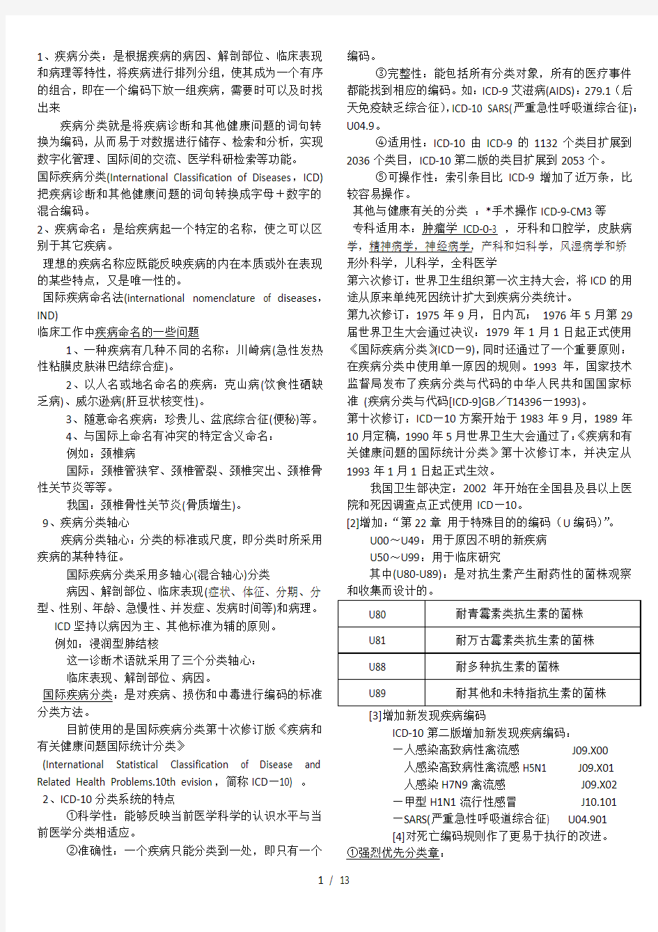 复习资料病案信息学