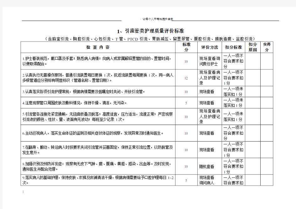 专科护理质量评价标准(新版)