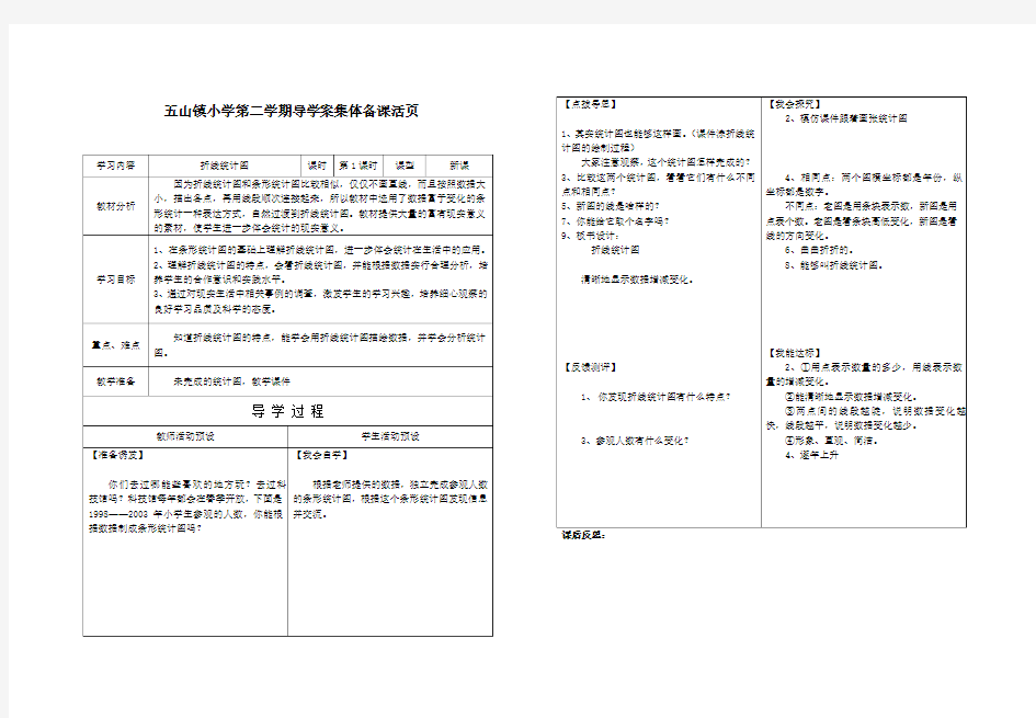 四年级数学折线统计图