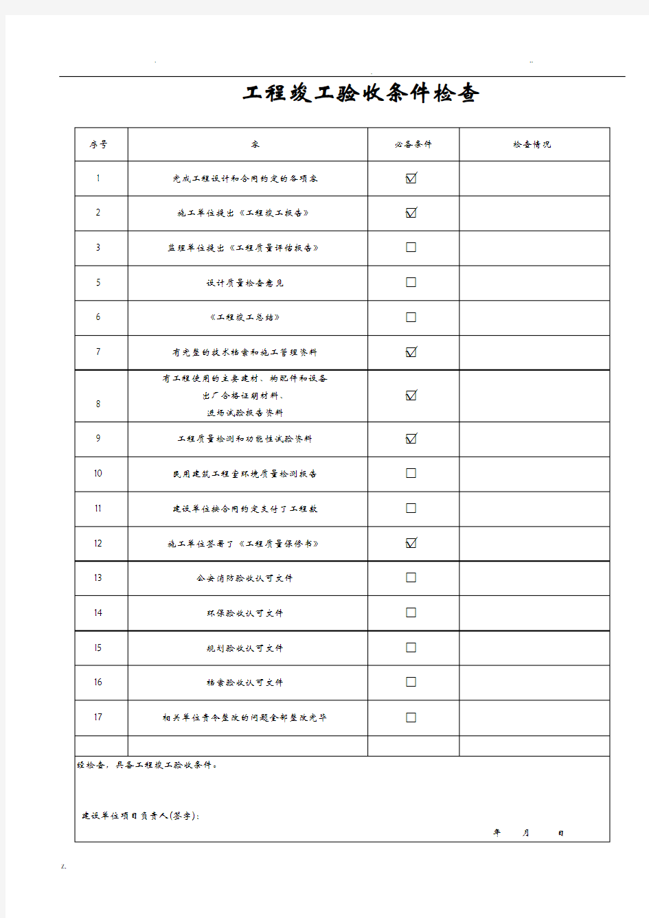 装饰装修工程验收资料表格