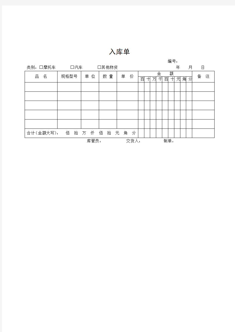 (完整版)仓库管理表格大全汇总_最新的仓库出入库EXCEL表格