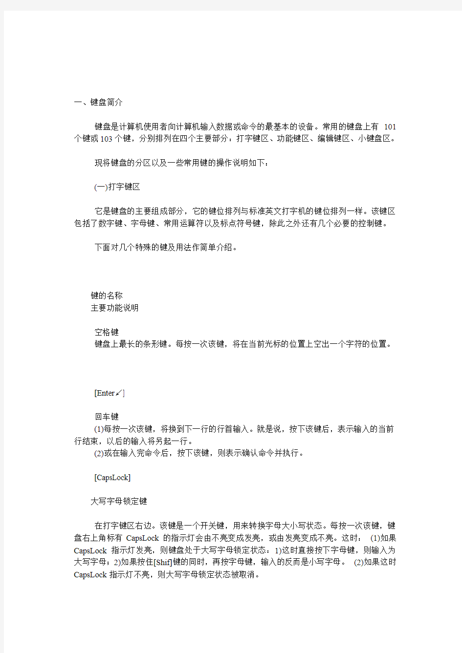 电脑键盘功能及网络用语