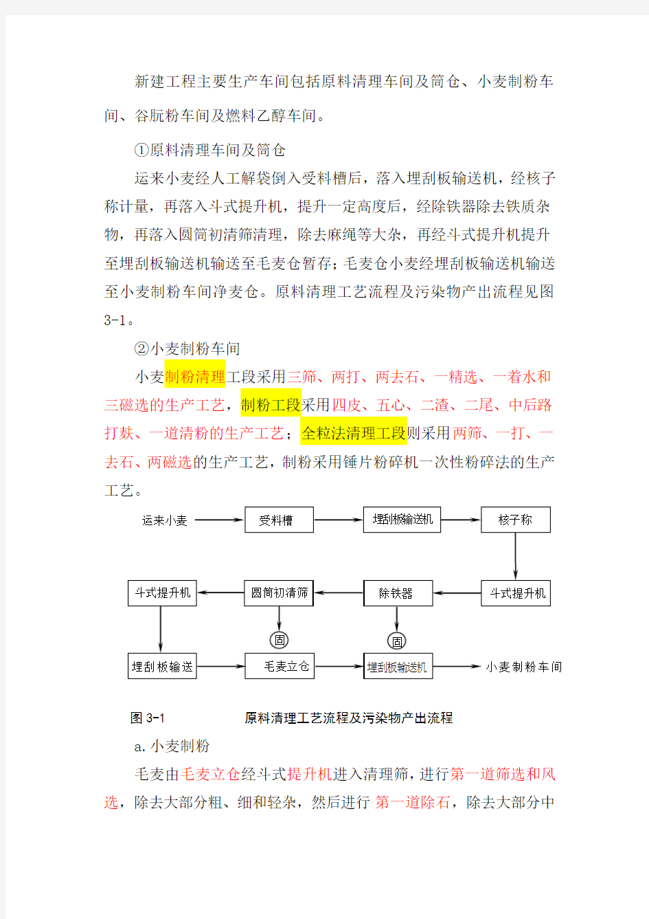 面粉厂生产工艺流程