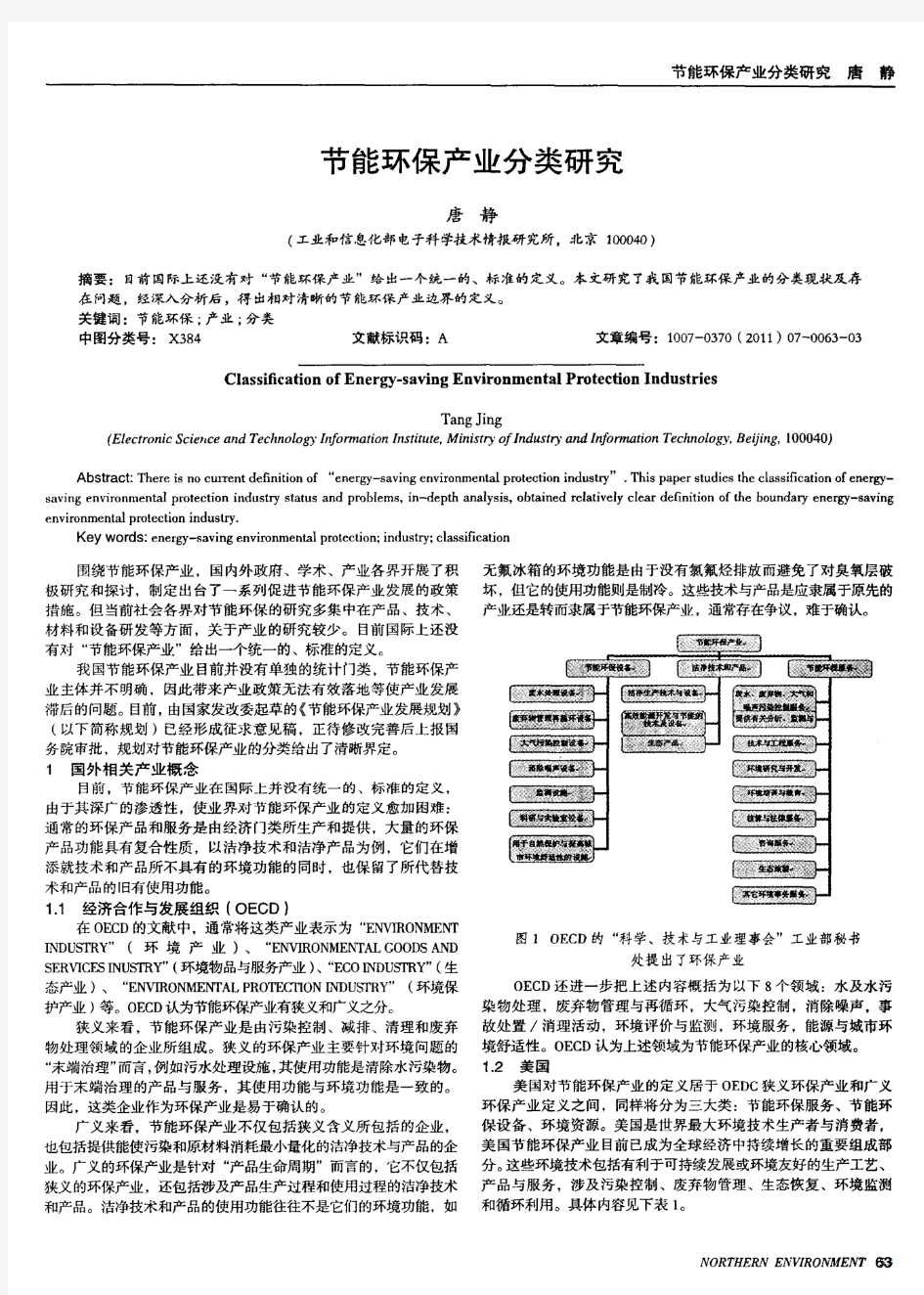 节能环保产业分类研究