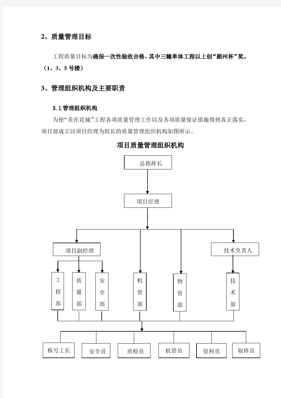 工程质量创优策划书创优工程