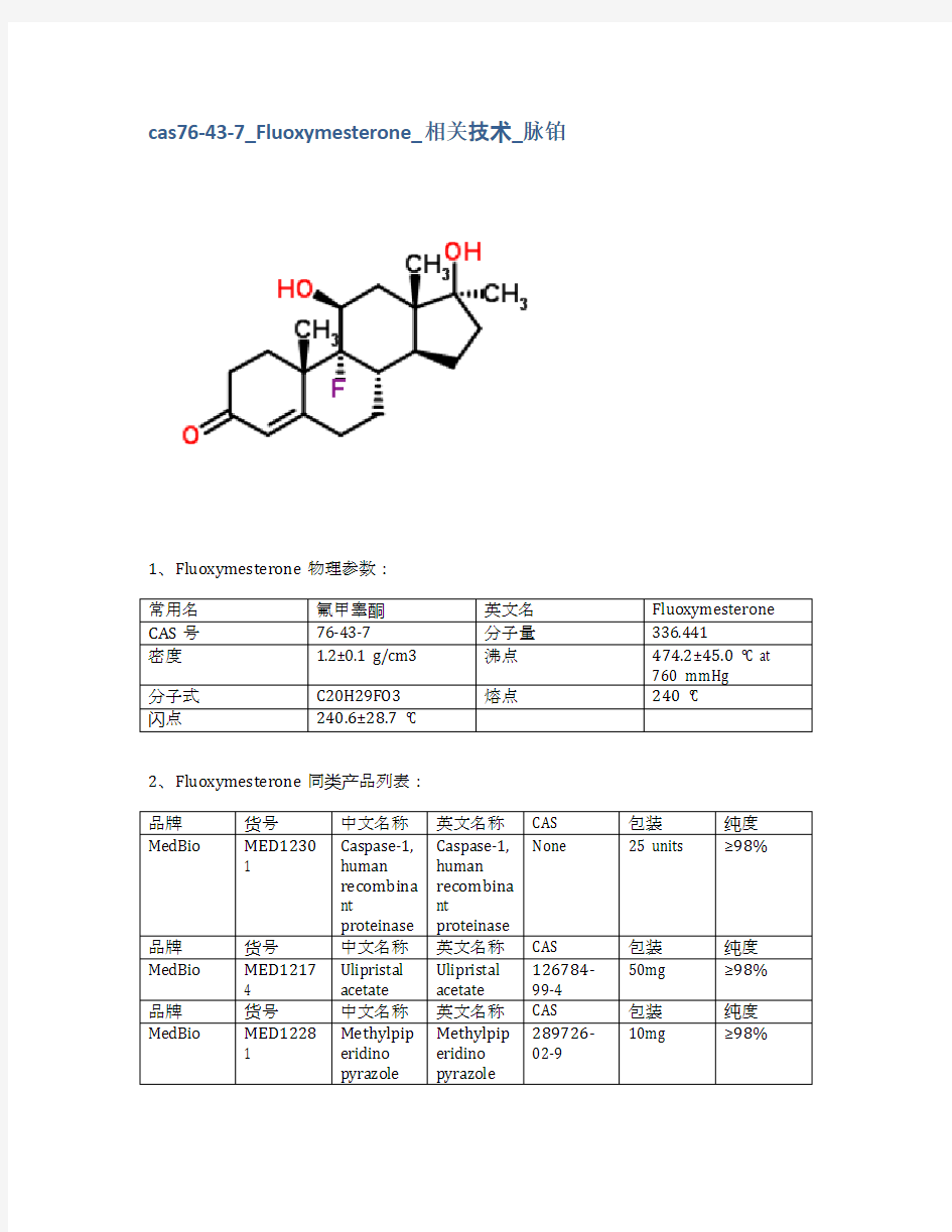 cas76-43-7_Fluoxymesterone_相关技术_脉铂