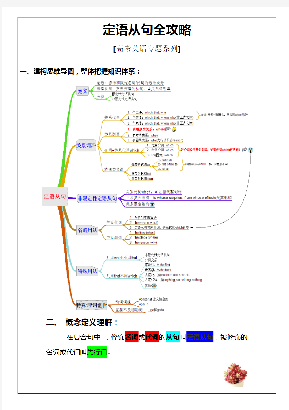 高中英语定语从句全攻略(高考版)