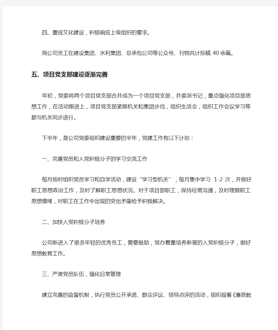 上半党支部工作总结及下半年工作计划