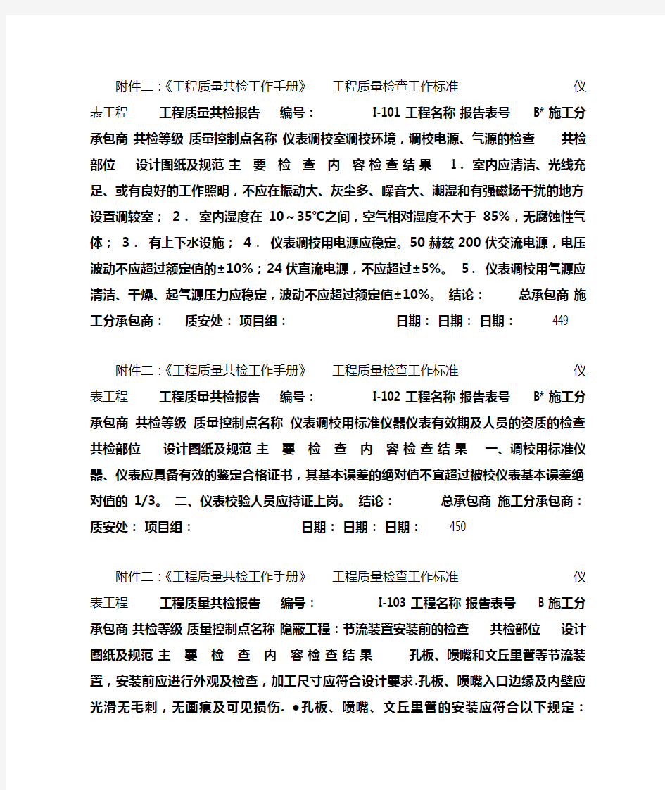 仪表专业质量管理