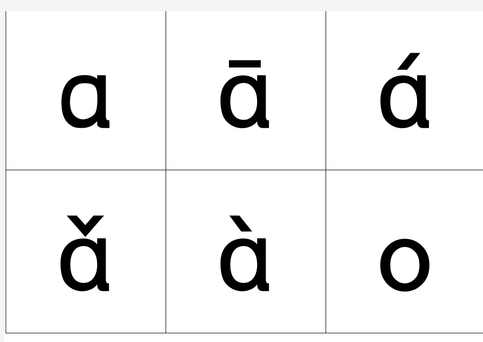 制作拼音卡用的韵母表(带声调)