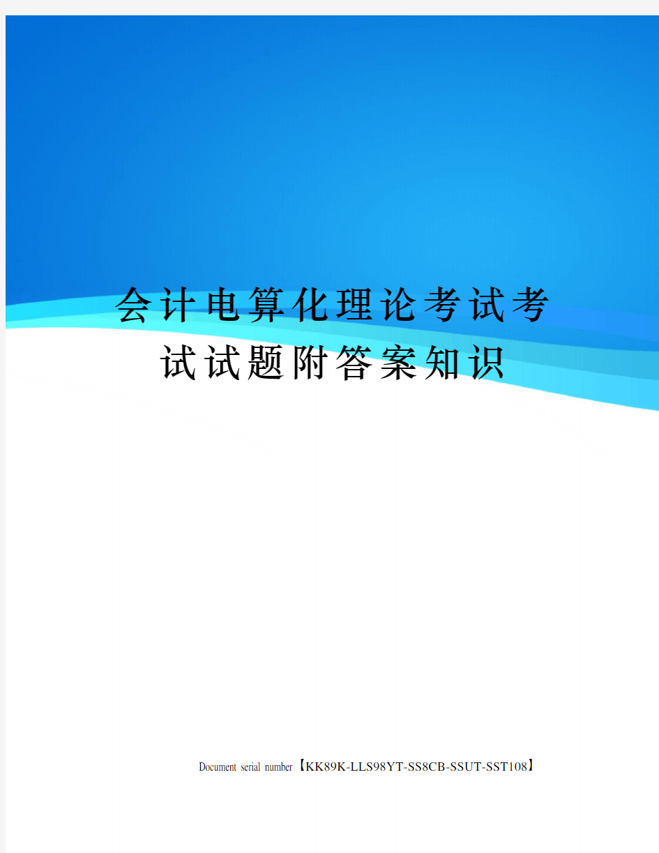 会计电算化理论考试考试试题附答案知识