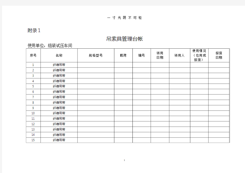 吊具台账及检查表.doc