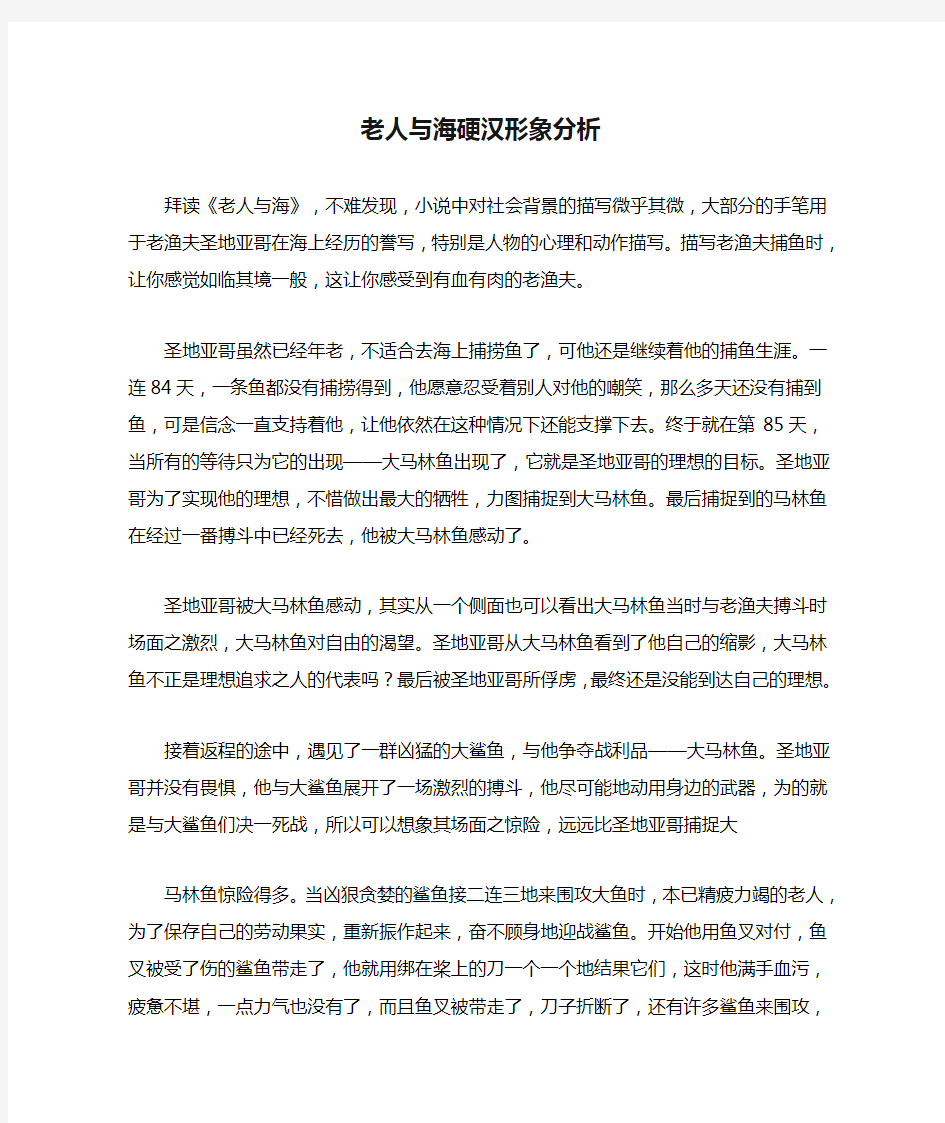 老人与海硬汉形象分析