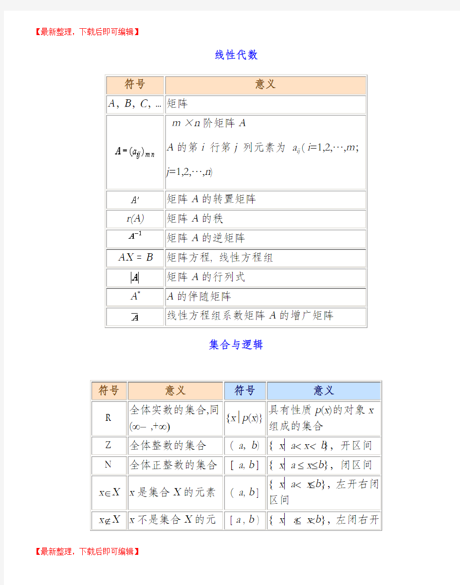 高等数学符号列表(完整资料).doc