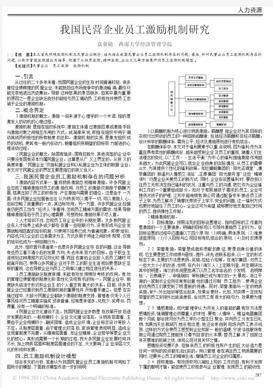 我国民营企业员工激励机制研究