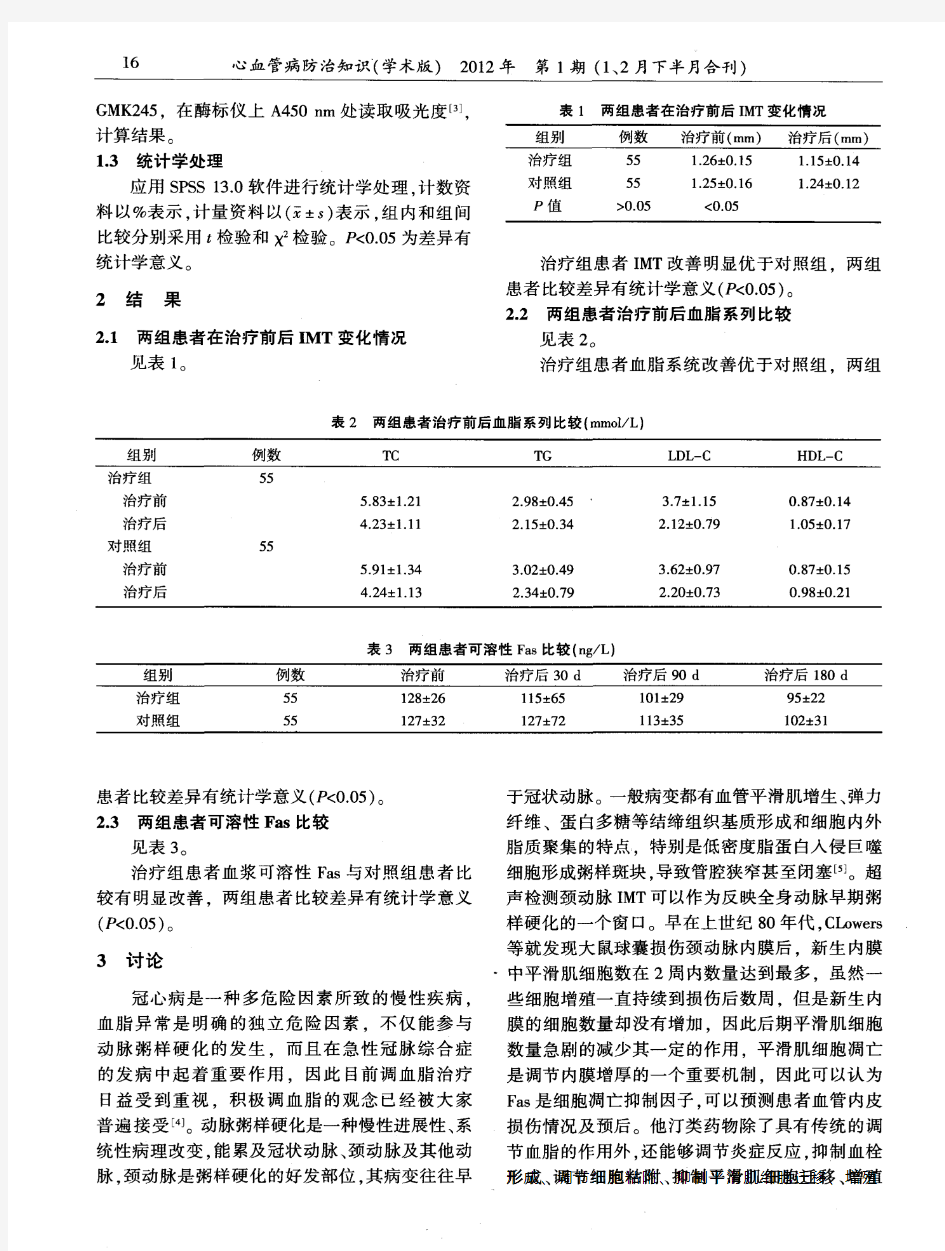 小剂量辛伐他汀早期治疗冠心病的临床疗效观察