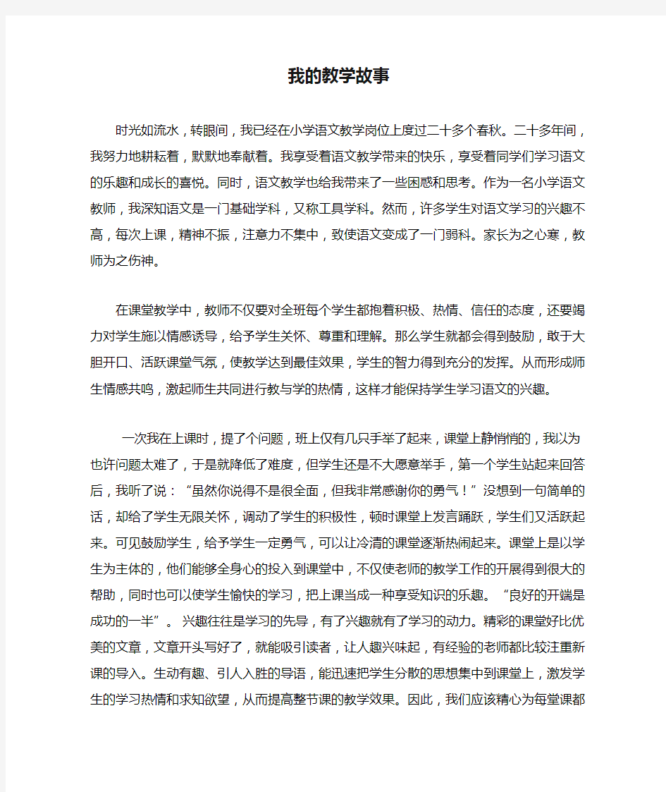 我的教学故事 小学语文