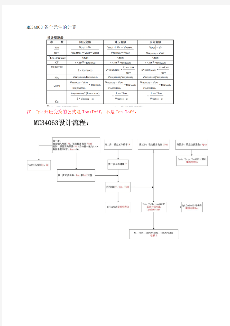 总结MC34063各个元件的计算