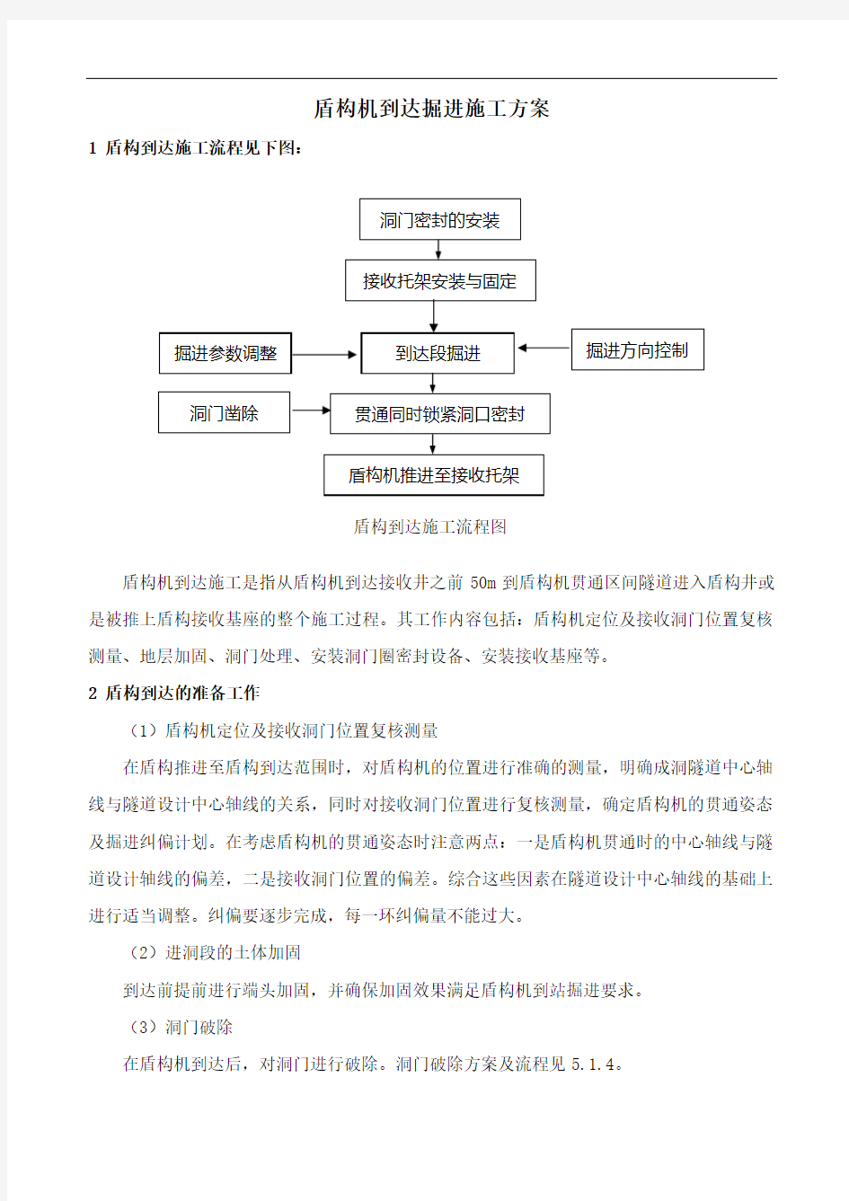 盾构机到达掘进施工方案