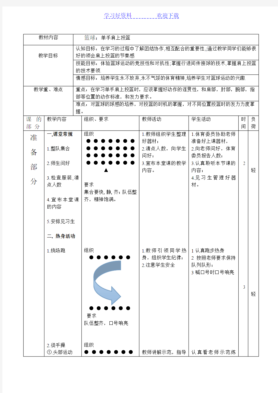 篮球单手肩上投篮教案