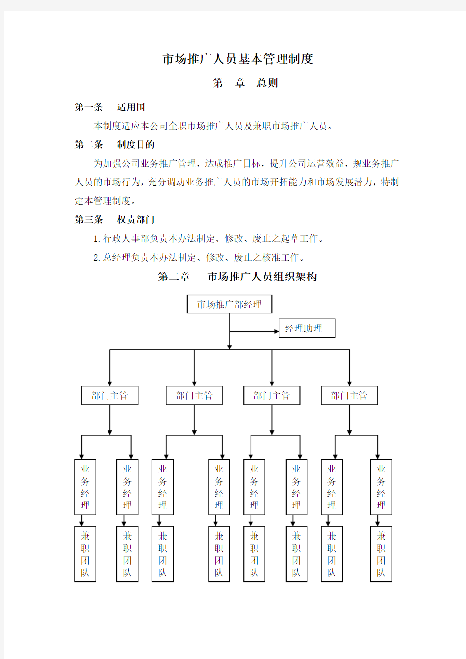 1市场推广人员管理制度